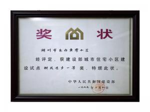 全國城市住宅小區建設試點(diǎn)科技進(jìn)步一等獎——東白魚(yú)潭小區