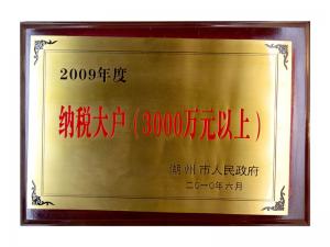 2009年度納稅大戶(hù)（3000萬(wàn)元以上）